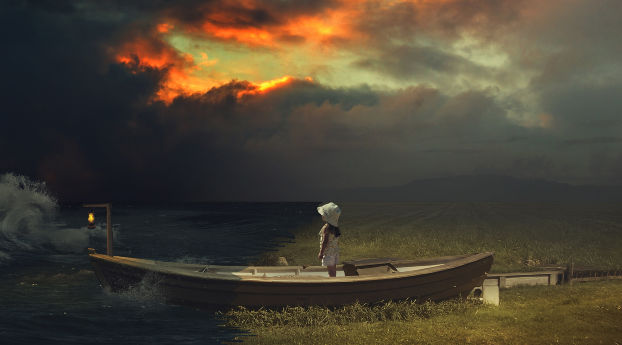 wallpapersden.com_boat-lantern-and-girl-in-dark-night-art_wxl